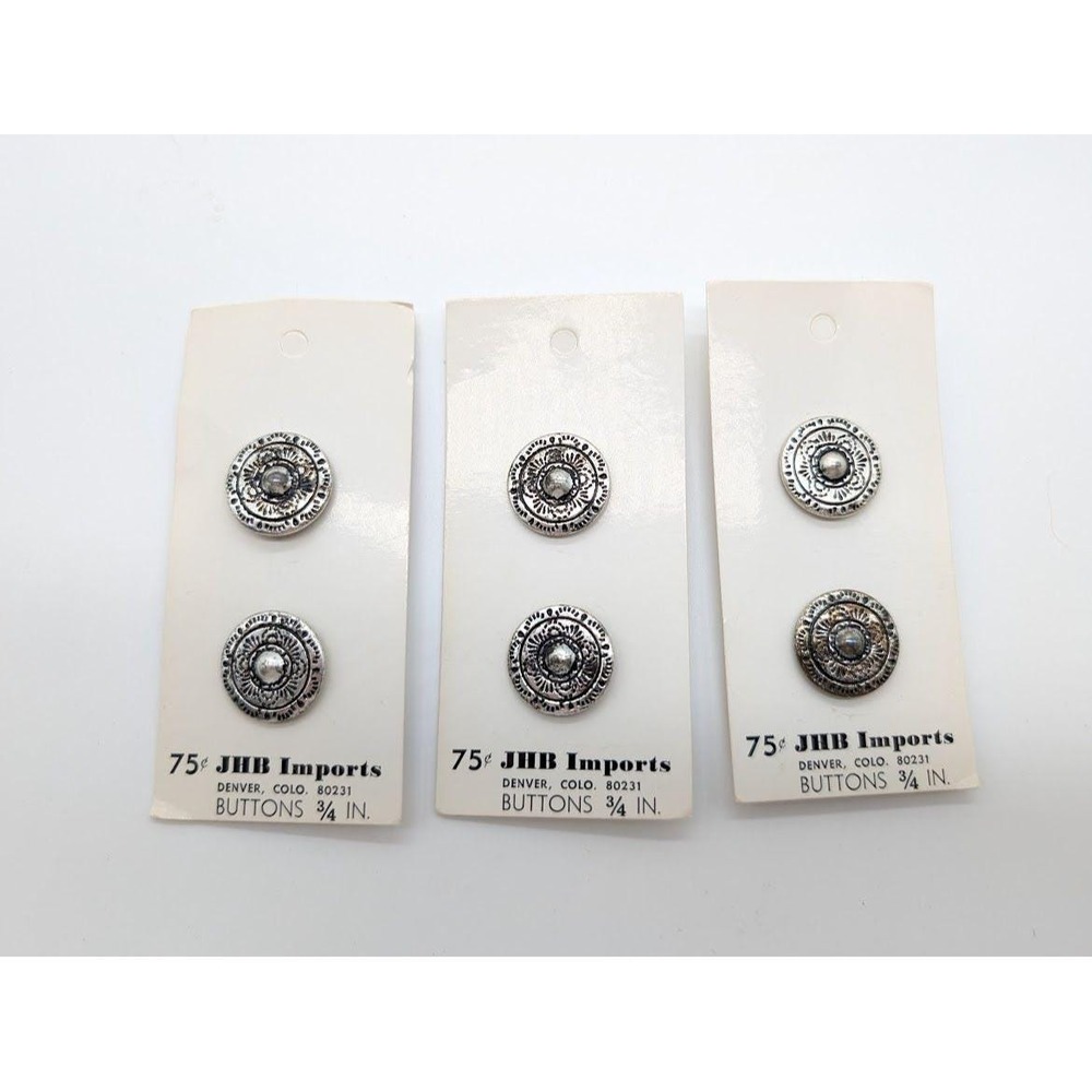 6 JB Imports Metal Buttons Southwestern Replacement Sewing Vintage Sweater NEW